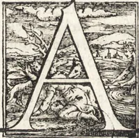 An illustration from Descrittione di tvtta Italia ... nella quale si contiene il sito di essa, l'origine, & le signorie della città, & delle castella, co i nomi antichi & moderni i costumi de populi, le condicioni de paesi, et piv gli hvomini famosi che l'hanno illustrata, i monti, i laghi, i fiumi, le fontane, i bagni, le minere, con tutti l'opre marauigliose in lei dalla natura prodotte (1550)