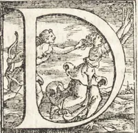 An illustration from Descrittione di tvtta Italia ... nella quale si contiene il sito di essa, l'origine, & le signorie della città, & delle castella, co i nomi antichi & moderni i costumi de populi, le condicioni de paesi, et piv gli hvomini famosi che l'hanno illustrata, i monti, i laghi, i fiumi, le fontane, i bagni, le minere, con tutti l'opre marauigliose in lei dalla natura prodotte (1550)