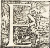 An illustration from Descrittione di tvtta Italia ... nella quale si contiene il sito di essa, l'origine, & le signorie della città, & delle castella, co i nomi antichi & moderni i costumi de populi, le condicioni de paesi, et piv gli hvomini famosi che l'hanno illustrata, i monti, i laghi, i fiumi, le fontane, i bagni, le minere, con tutti l'opre marauigliose in lei dalla natura prodotte (1550)