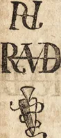 Picture 13 of 17 from Joh. Frieder. Christen, Professoris bey der Universität zu Leipzig, Anzeige und Auslegung der Monogrammatum : einzeln und verzogenen Anfangsbuchstaben der Nahmen, auch anderer Züge und Zeichen, unter welchen berühmte Mahler, Kupferstecher, und andere dergleichen Künstler, aus ihren Wercken sich verborgen haben : alles aus gutem Grunde und aus den ersten Wercken selbst, ietzt von neuem genommen (1747), leaf 364