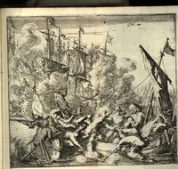 An illustration from De Spaensche Mercurius : verhandelende eenige onderlinge belangen van die kroon aenmerckelijcke bysonderheden, voor-vallen, en andere eygenschappen : met schoone koopere platen der geschiedenissen verciert : zijnde van de Reysende Mercurius het tweede deel (1674)