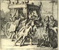 An illustration from De Spaensche Mercurius : verhandelende eenige onderlinge belangen van die kroon aenmerckelijcke bysonderheden, voor-vallen, en andere eygenschappen : met schoone koopere platen der geschiedenissen verciert : zijnde van de Reysende Mercurius het tweede deel (1674)