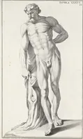 An illustration from Anatomia per uso et intelligenza del disegno; ricercata non solo su gl'ossi e muscoli del corpo humano, ma dimostrata ancora su le statue antiche più insigni di Roma; (1691)