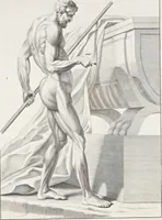 An illustration from Anatomia per uso et intelligenza del disegno; ricercata non solo su gl'ossi e muscoli del corpo humano, ma dimostrata ancora su le statue antiche più insigni di Roma; (1691)