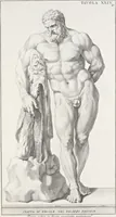 An illustration from Anatomia per uso et intelligenza del disegno; ricercata non solo su gl'ossi e muscoli del corpo humano, ma dimostrata ancora su le statue antiche più insigni di Roma; (1691)