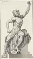 An illustration from Anatomia per uso et intelligenza del disegno; ricercata non solo su gl'ossi e muscoli del corpo humano, ma dimostrata ancora su le statue antiche più insigni di Roma; (1691)