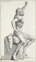 An illustration from Anatomia per uso et intelligenza del disegno; ricercata non solo su gl'ossi e muscoli del corpo humano, ma dimostrata ancora su le statue antiche più insigni di Roma; (1691)