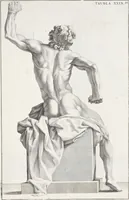 An illustration from Anatomia per uso et intelligenza del disegno; ricercata non solo su gl'ossi e muscoli del corpo humano, ma dimostrata ancora su le statue antiche più insigni di Roma; (1691)