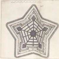 An illustration from Architectura militaris nova et aucta, oder, Newe vermehrte Fortification von regular Vestungen, von irregular Vestungen vnd Aussen wercken, von Praxi offensiva vnd defensiva : auff die neweste Niederländische Praxin gerichtet vnd beschrieben (1665)
