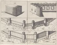 An illustration from Architectura militaris nova et aucta, oder, Newe vermehrte Fortification von regular Vestungen, von irregular Vestungen vnd Aussen wercken, von Praxi offensiva vnd defensiva : auff die neweste Niederländische Praxin gerichtet vnd beschrieben (1665)