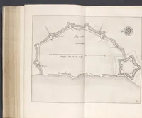 An illustration from Architectura militaris nova et aucta, oder, Newe vermehrte Fortification von regular Vestungen, von irregular Vestungen vnd Aussen wercken, von Praxi offensiva vnd defensiva : auff die neweste Niederländische Praxin gerichtet vnd beschrieben (1665)