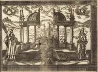 An illustration from Llanto del occidente en el ocaso del mas claro sol de las Españas : funebres demostraciones, que hizo, pyra real, que erigio en las exequias del rey N. Señor D. Felipe IIII. el Grande ... (1666)