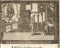 An illustration from Llanto del occidente en el ocaso del mas claro sol de las Españas : funebres demostraciones, que hizo, pyra real, que erigio en las exequias del rey N. Señor D. Felipe IIII. el Grande ... (1666)