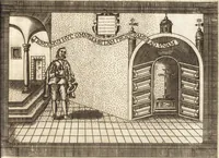 An illustration from Llanto del occidente en el ocaso del mas claro sol de las Españas : funebres demostraciones, que hizo, pyra real, que erigio en las exequias del rey N. Señor D. Felipe IIII. el Grande ... (1666)