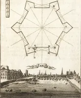 An illustration from Les travaux de Mars, ou, L'art de la guerre : divisé en trois parties ... : avec un ample détail de la milice des Turcs, tant pour l'attaque que pour la deffence : ouvrage enrichi de plus de quatre cens planches gravées en taille-douce (1684)