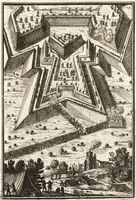 An illustration from Les travaux de Mars, ou, L'art de la guerre : divisé en trois parties ... : avec un ample détail de la milice des Turcs, tant pour l'attaque que pour la deffence : ouvrage enrichi de plus de quatre cens planches gravées en taille-douce (1684)