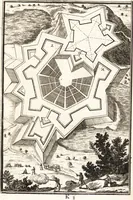 An illustration from Les travaux de Mars, ou, L'art de la guerre : divisé en trois parties ... : avec un ample détail de la milice des Turcs, tant pour l'attaque que pour la deffence : ouvrage enrichi de plus de quatre cens planches gravées en taille-douce (1684)