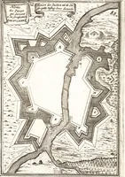 An illustration from Les travaux de Mars, ou, L'art de la guerre : divisé en trois parties ... : avec un ample détail de la milice des Turcs, tant pour l'attaque que pour la deffence : ouvrage enrichi de plus de quatre cens planches gravées en taille-douce (1684)