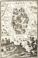 An illustration from Les travaux de Mars, ou, L'art de la guerre : divisé en trois parties ... : avec un ample détail de la milice des Turcs, tant pour l'attaque que pour la deffence : ouvrage enrichi de plus de quatre cens planches gravées en taille-douce (1684)