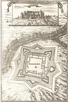 An illustration from Les travaux de Mars, ou, L'art de la guerre : divisé en trois parties ... : avec un ample détail de la milice des Turcs, tant pour l'attaque que pour la deffence : ouvrage enrichi de plus de quatre cens planches gravées en taille-douce (1684)