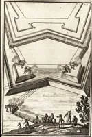 An illustration from Les travaux de Mars, ou, L'art de la guerre : divisé en trois parties ... : avec un ample détail de la milice des Turcs, tant pour l'attaque que pour la deffence : ouvrage enrichi de plus de quatre cens planches gravées en taille-douce (1684)