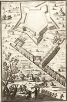 An illustration from Les travaux de Mars, ou, L'art de la guerre : divisé en trois parties ... : avec un ample détail de la milice des Turcs, tant pour l'attaque que pour la deffence : ouvrage enrichi de plus de quatre cens planches gravées en taille-douce (1684)