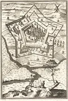 An illustration from Les travaux de Mars, ou, L'art de la guerre : divisé en trois parties ... : avec un ample détail de la milice des Turcs, tant pour l'attaque que pour la deffence : ouvrage enrichi de plus de quatre cens planches gravées en taille-douce (1684)
