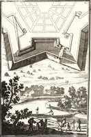 An illustration from Les travaux de Mars, ou, L'art de la guerre : divisé en trois parties ... : avec un ample détail de la milice des Turcs, tant pour l'attaque que pour la deffence : ouvrage enrichi de plus de quatre cens planches gravées en taille-douce (1684)