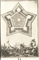 An illustration from Les travaux de Mars, ou, L'art de la guerre : divisé en trois parties ... : avec un ample détail de la milice des Turcs, tant pour l'attaque que pour la deffence : ouvrage enrichi de plus de quatre cens planches gravées en taille-douce (1684)