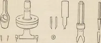 An illustration from The practical metal-worker's assistant : containing the arts of working all metals and alloys, forging of iron and steel, hardening and tempering, melting and mixing, casting and founding, works in sheet metal, the processes dependent on the ductility of the metals, soldering, and the most improved processes, and tools employed by metal-workers, with the application of the art of electro-metallurgy to manufacturing processes : collected from original sources, and from the works of Holtzapffel, Bergeron, Leupold, Plumier, Napier, and others ... (1851)