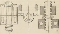 An illustration from The practical metal-worker's assistant : containing the arts of working all metals and alloys, forging of iron and steel, hardening and tempering, melting and mixing, casting and founding, works in sheet metal, the processes dependent on the ductility of the metals, soldering, and the most improved processes, and tools employed by metal-workers, with the application of the art of electro-metallurgy to manufacturing processes : collected from original sources, and from the works of Holtzapffel, Bergeron, Leupold, Plumier, Napier, and others ... (1851)
