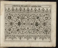 An illustration from Newes Modelbuch in Kupffer gemacht : darinen allerhand Arth newer Mödel von dün, mittel vnd dick aussgeschnidener Arbeit, auch andern künstlichen Nehwerck zu gebrauchen mit Vleiss inn Druck verfertigt (1604)