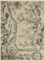 An illustration from Nouvelles collections du Musée des arts décoratifs. Série 9. Dessins de J.B. Huet pour la manufacture de Jouy (1745 à 1811)