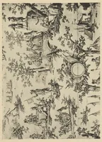 An illustration from Nouvelles collections du Musée des arts décoratifs. Série 9. Dessins de J.B. Huet pour la manufacture de Jouy (1745 à 1811)