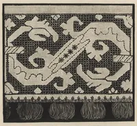An illustration from Lace, ancient and modern : comprising a history of its origin and manufacture, with instructions concerning the manner of making it (1880)