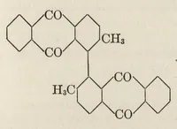 An illustration from Dyes classified by intermediates : dyes tabularly arranged under each intermediate, with statistical and other data for both dyes and intermediates : glossary of dye and intermediate names alphabetically arranged (1922)