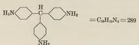 An illustration from Dyes classified by intermediates : dyes tabularly arranged under each intermediate, with statistical and other data for both dyes and intermediates : glossary of dye and intermediate names alphabetically arranged (1922)