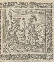 An illustration from Omnia Andreae Alciati v.c. emblemata : cum commentariis, quibus emblematum aperta origine mens auctoris explicatur & obscura omnia dubiáque illustrantur : adiectae ad calcem notae posteriores (1589)