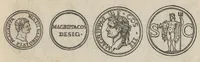 An illustration from Augustarum imagines aereis formis expressae : vitae quoque earundem breviter enarratae, Signorum etiam, quae in posteriori parte numismatu[m] efficta su[n]t ratio explicata (1558)