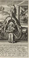 An illustration from Paradisus sponsi et sponsae : in quo messis myrrhae et aromatum ex instrumentis ac mysterijs passionis Christi colligenda, vt ei commoriamur ; et, Pancarpium Marianum, septemplici titulorum serie distinctum, vt in B. Virginis odorem curramus, et Christus formetur in nobis (1618)