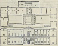 Picture 11 of 49 from I quattro libri dell'architettura di Andrea Palladio : ne' quali, dopo vn breue trattato de' cinque ordini, & di quelli auertimenti, che sono piu necessarij nel fabricare : si tratta delle case priuate, delle vie, dei ponti, delle piazze, dei xisti, et de' tempij (1581), leaf 82