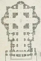An illustration from Architettura della basilica di S. Pietro in Vaticano : Opera di Bramante Lazzari, Michel'Angelo Bonarota, Carlo Maderni, e altri famosi architetti (1684)