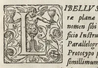 An illustration from Christophori Scheiner, e Societate Iesu Germano-Sueui, Pantographice, seu, Ars delineandi res quaslibet per parallelogrammum lineare seu cauum, mechanicum, mobile : libellis duobus explicata & demonstrationibus geometricis illustrata, quorum prior epipedographicen, siue planorum, posterior stereographicen, seu solidorum aspectabilium viuam imitationem atque proiectionem edocet (1631)