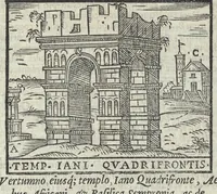 An illustration from Bartholomaei Marliani Vrbis Romae topographia; accvrate', tvm ex vetervm, tum etiam recentiorum fontibus hausta, (1588)