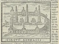 An illustration from Bartholomaei Marliani Vrbis Romae topographia; accvrate', tvm ex vetervm, tum etiam recentiorum fontibus hausta, (1588)