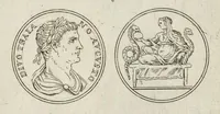 An illustration from I Cesari in oro, raccolti nel Farnese Museo e pubblicati colle loro congrue interpretazioni : tomo primo[-decimo] (1694)