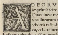 An illustration from Io. Bvteonis delphinatici Opera geometrica, qvorvm titvli seqvvntur. De arca Noe, cuius formae, capacitatisq[ue] fuerit. De sublicio ponte Caesaris. Confutatio quadraturae circuli ab Orontio Finaeo factae. Ad locum Quintiliani geometricum explanatio. Ad problema cubi duplicandi. De fluentis aquae mensura. Emendatio figurationis organi a Columella descripti. De libra et statera. De precio margaritarum. In ivre civili: De fluuiaticis insulis secundum ius civile diuidendis, vbi confutatur Tyberias Bartoli. De diuisione fructus arboris in confinio natae. Geometriae cognitionem iureconsulto necessariam. Ad legem Papiniani, diuortio. Ad legem Iuliani, si ita scriptum. Ad legem Aphricani, qui quadringenta (1554)