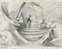 An illustration from Der zee-vaert lof : handelende vande gedenckwaerdighste zeevaerden met de daeraenklevende op en onderganghen der voornaemste heerschappijen der gantscher wereld : zedert haere beginselen tot op den dagh van huyden : in VI boecken (1634)