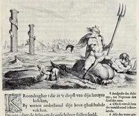Picture 8 of 11 from Der zee-vaert lof : handelende vande gedenckwaerdighste zeevaerden met de daeraenklevende op en onderganghen der voornaemste heerschappijen der gantscher wereld : zedert haere beginselen tot op den dagh van huyden : in VI boecken (1634), leaf 172