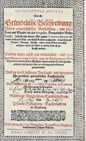 An illustration from Architectura privata, das ist, Gründtliche Beschreibung, neben conterfetischer Vorstellung, inn was Form vnd Manier ein gar irregular, burgerliches Wohnhaus, jedoch mit seinem sehr guten Commoditeten erbawet, darbey ein Rüst vnd Kunst Kammer auffgericht, ingleichem mit Garten, Blumen, Wasser, neben einem Grottenwercklin versehen, vnnd also schon zu gutem Ende ist gebracht worden : darbey ... zu erlehrnen in was Gestalt man die Berlemuttere Meer-Schnecken, neben denselben Muscheln, sowol auch die CorallenZincken palliren, vnd das beste Kitt zu verfertigung der Grotten zubereiten solle ... (1641)